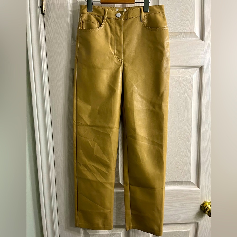 WILFRED Faux Leather Tan Pants Sz 4